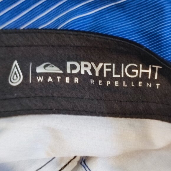 Quiksilver board short men's size 29 blue white stripes Dryflight - Picture 6 of 16